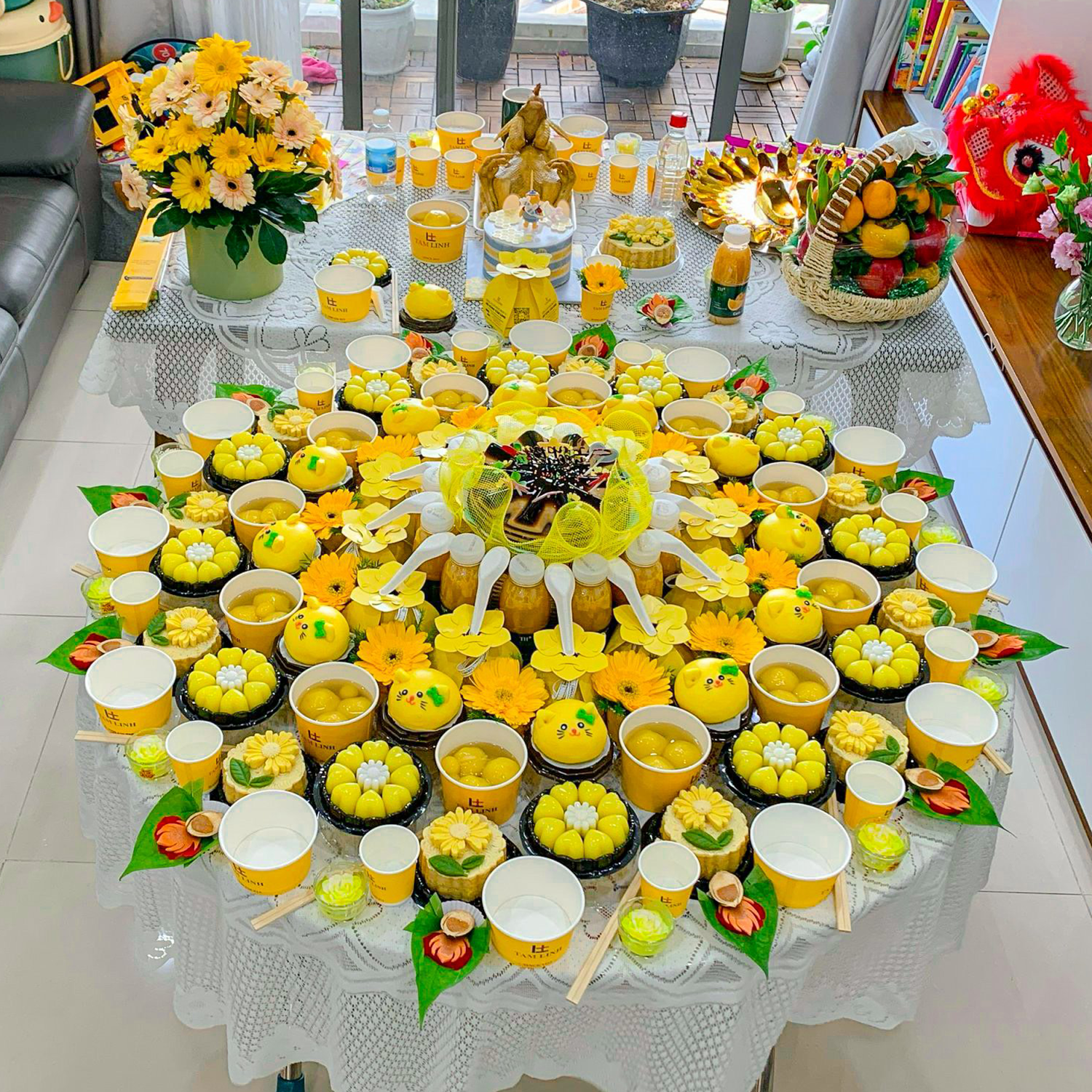 Dịch Vụ Nấu Ăn Và Đặt Tiệc Tại Nhà Ở Cà Mau 8 Mâm Cúng Thôi Nôi Bé Gái Luxury TNBG-LUX