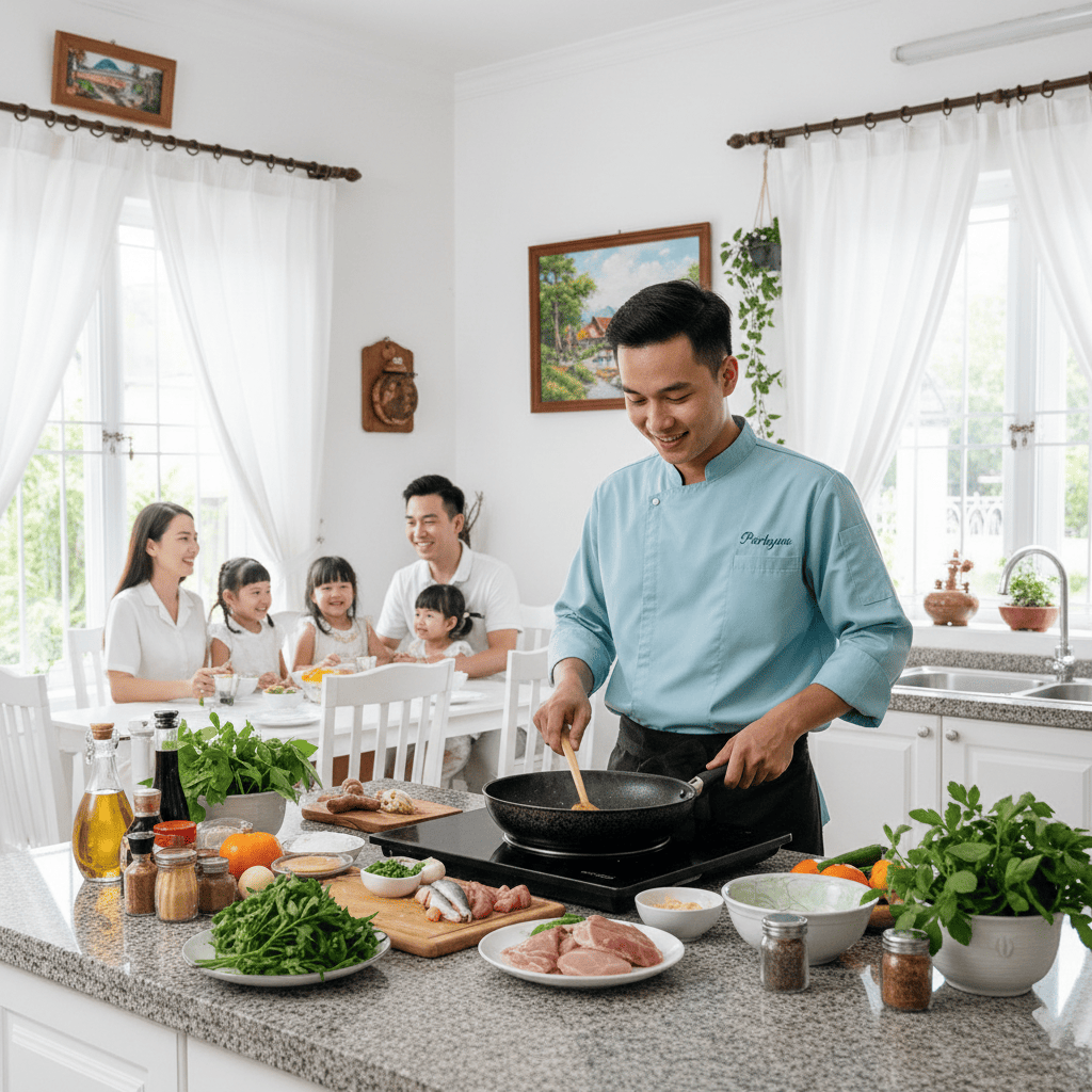 Bí Quyết Kết Hợp Món Ăn Cho Thực Đơn Tiệc Hấp Dẫn 6 Trải nghiệm dịch vụ nấu ăn tại nhà Partyna qua hình ảnh khách hàng